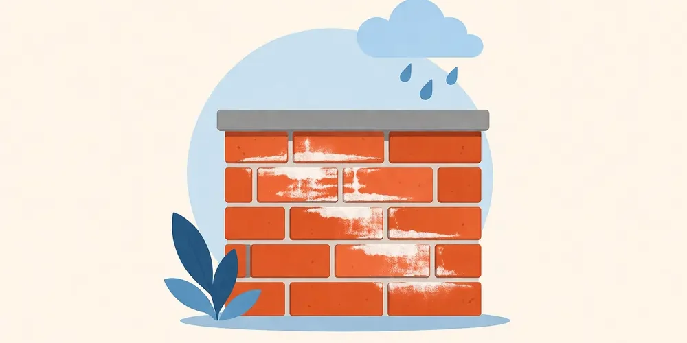 Белый налёт на кирпиче после дождя