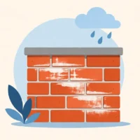 Белый налёт на кирпиче после дождя